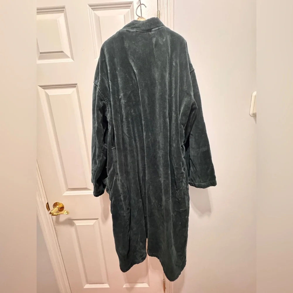 Polo ralph Lauren dark green cotton Textured bathrobe size S/M